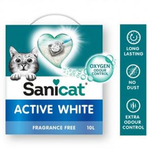 Sanicat Active White Litière Pour Chat 10 Litres