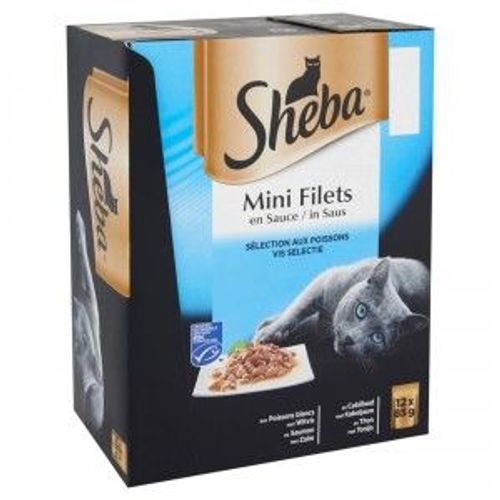 Sheba Mini Filets Sélection Aux Poissons Pour Chat 12 X 85g