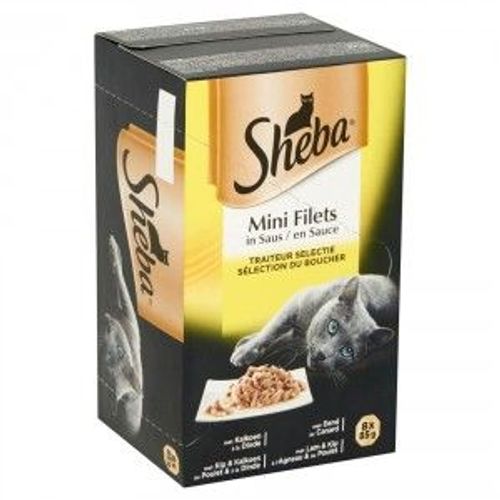 Sheba Mini Filets Coffret À La Volaille Pour Chat 1 Boîte (8 Sachets)