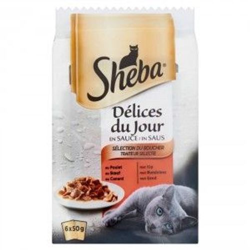 Sheba Délices Du Jour Sélection Du Boucher Pour Chat 12 X 50 G