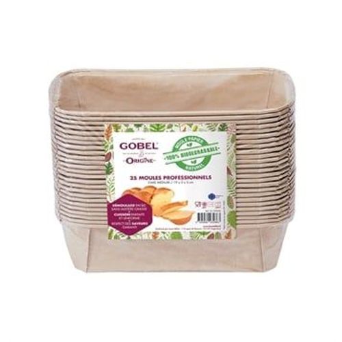 Pack De 25 Moules Cake En Papier Médium 19 X 5 X 5 Cm Gobel