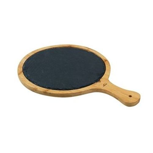 Planche Ronde Ardoise Et Bambou 25 Cm Lacor