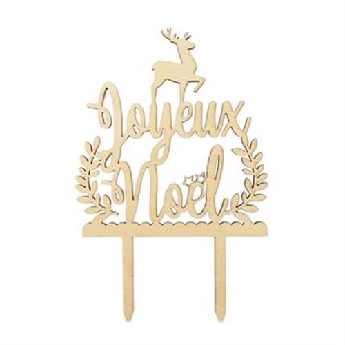 Cake Topper Bois "Joyeux Noël"