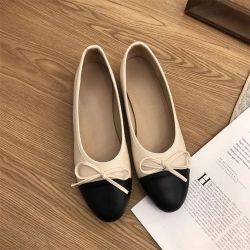 Chaussures Flats De Ballet Classique 2023 Cuir Tissu Tweed Deux Couleurs Nministériels D Enplice Roensuballet Flats La Mode Pour Femme