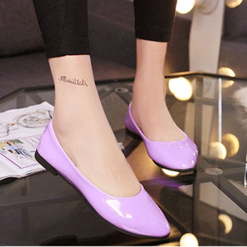 Mocassins En Cuir Verni Pour Femmes,Chaussures Plates À Enfiler,Chaussures Peu Profondes,Grande Taille 35-42