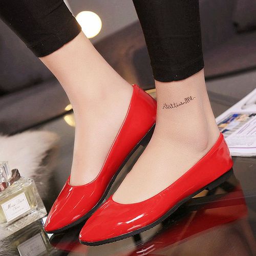 Mocassins En Cuir Verni Pour Femmes,Chaussures Plates À Enfiler,Chaussures Peu Profondes,Grande Taille 35-42