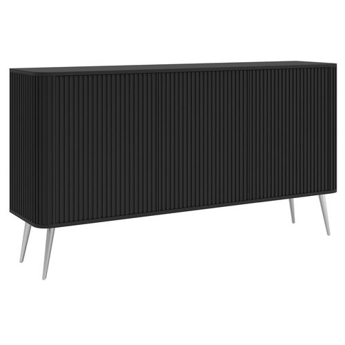 Buffet 3 Portes Noir / Doré 163 Cm