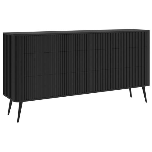 Commode 6 Tiroirs Noir 168 Cm