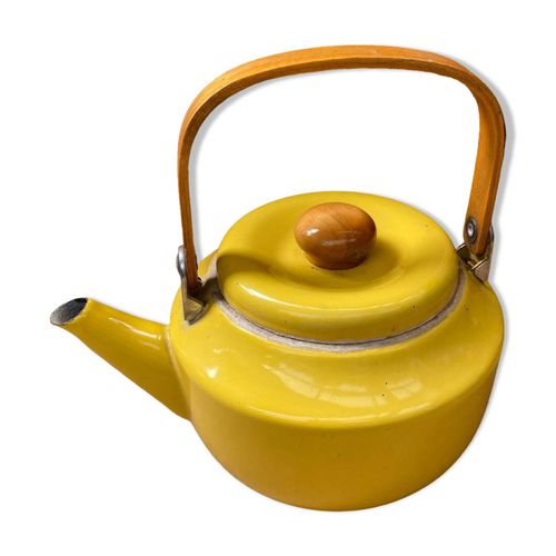Ancienne Thire Michael Lax Pour Copco Metal Maill Jaune  Anse Bois B274 Jaune