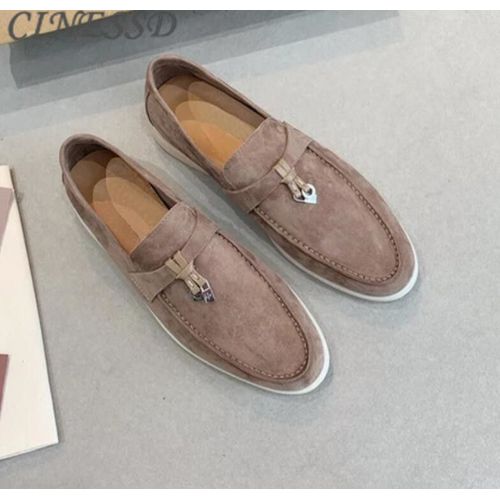 Chaussures Chaussures De Marche Plates En Cuir Suédé Pour Femmesmocassins Paresseuxmocassins Décontractésmules Confortableschaussures De Conduiteverrouillage En Métal