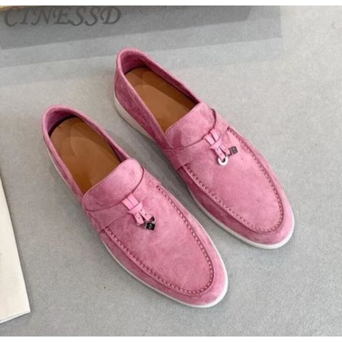Chaussures Chaussures De Marche Plates En Cuir Suédé Pour Femmesmocassins Paresseuxmocassins Décontractésmules Confortableschaussures De Conduiteverrouillage En Métal