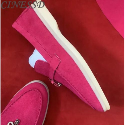 Chaussures Chaussures De Marche Plates En Cuir Suédé Pour Femmesmocassins Paresseuxmocassins Décontractésmules Confortableschaussures De Conduiteverrouillage En Métal