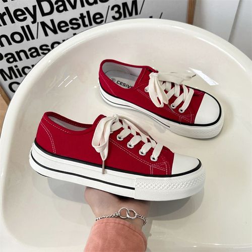 Chaussures Baskets Montantes En Toile Pour Femmeschaussures Décontractées Pourtudiantsmode D'été