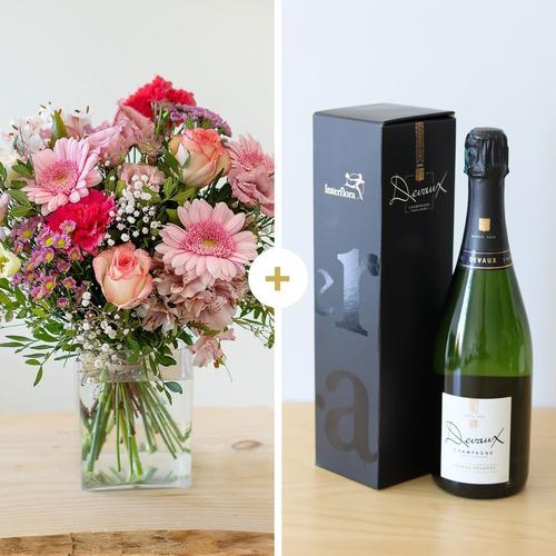 Rosalie & Champagne Devaux - Livraison bouquet de fleurs - Interflora |  Rakuten