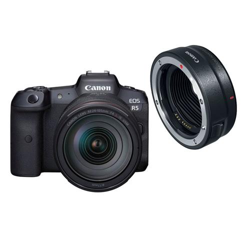 Adaptateur Canon EOS R5 + RF 24-105 mm f4L IS USM + EOS-R