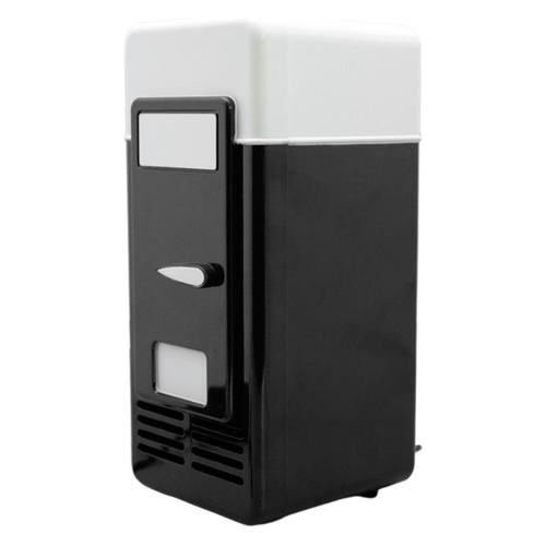 USB Mini voiture réfrigérateur congélateur électrique refroidisseur  chauffage Compact Portable barre chauffante pour 1 canette hôtel Camping Le  noir