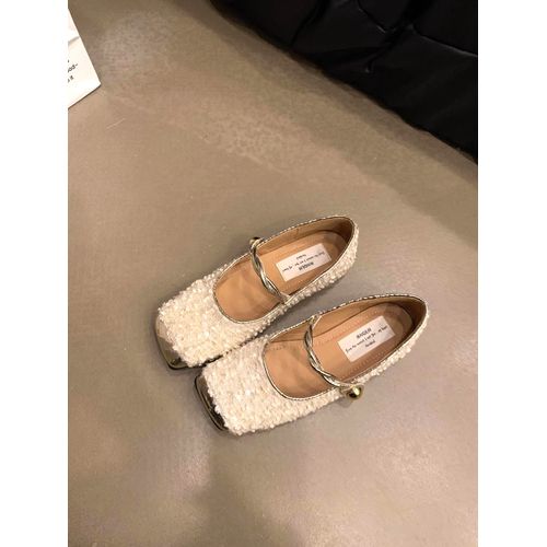 Chaussures Ballerines Bling En Tweed Avec Paillettes Sur Le Dessuschaussures Mary Janescostume Femme