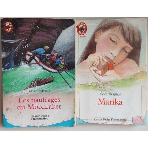 Lot 2 Livres Junior Collection Castor Poche : Les Naufragés Du Moonraker De Eth Clifford + Marika De Anne Pierjean