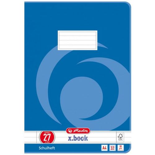 Herlitz 340273 Livret D'exercices Bleu 32 Feuilles Papier Ligné A4 80 G/M²