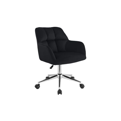 Chaise De Bureau - Velours - Noir - Hauteur Réglable - Pega