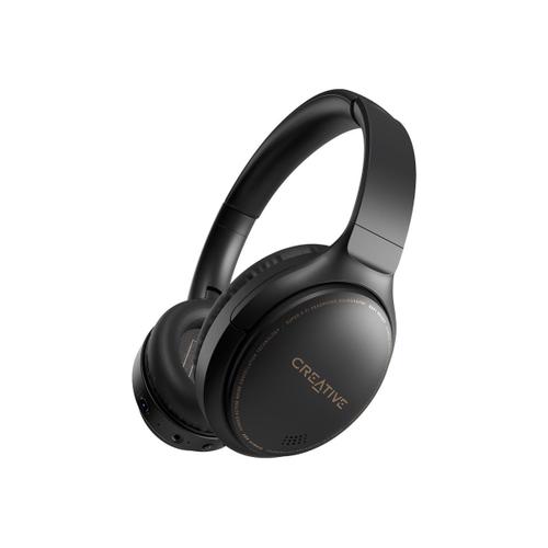 Creative Zen Hybrid - Écouteurs avec micro - circum-aural - Bluetooth - sans fil, filaire - Suppresseur de bruit actif - jack 3,5mm - noir