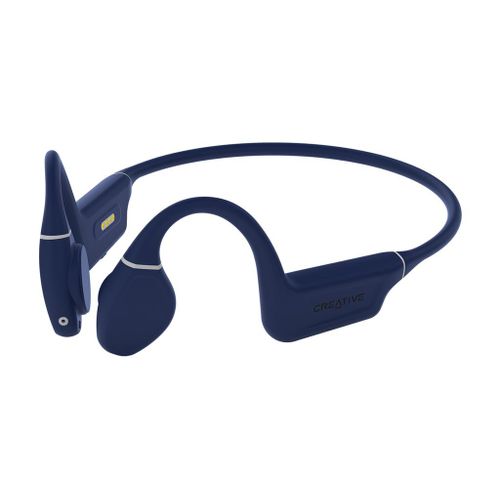 Creative Outlier Free Pro - Écouteurs avec micro - oreille dégagée - montage derrière le cou - Bluetooth - sans fil - Suppresseur de bruit actif - bleu nuit