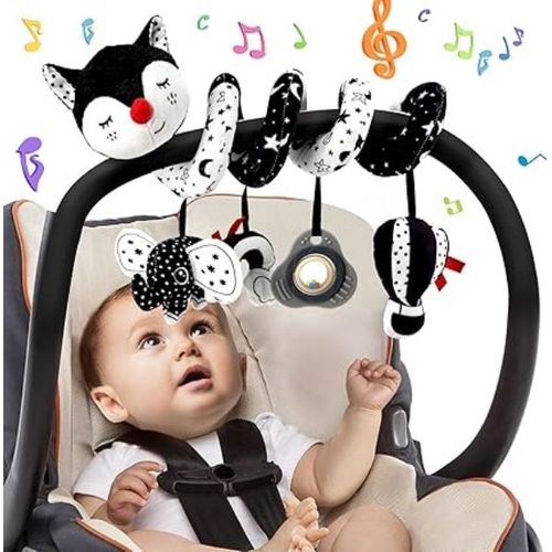 Jouets Pour Poussettes - Aqsacokiya - Jouet Spirale D'activité Bébé Avec Musique - Jouet Bebe Naissance Cadeaux 3 6 12 Mois - Renard