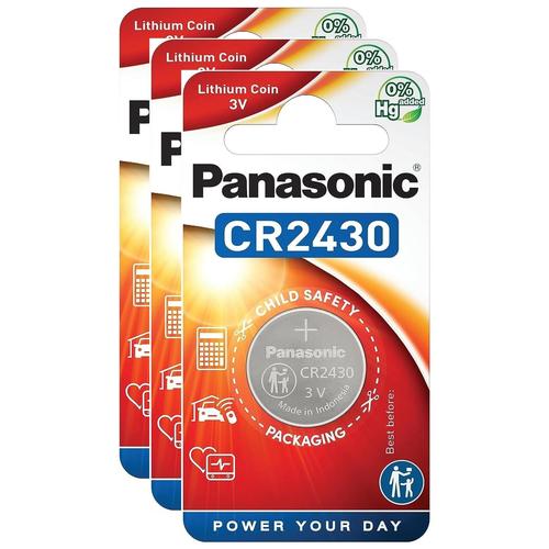 Panasonic Lot de 3 Blisters de 1 pile lithium CR2430 3V