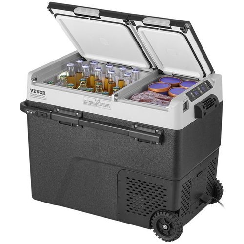Réfrigérateur Portable 58 L-VEVOR-Mini Frigo de Voiture su Roulettes 12 V-pour Maison Camion Bateau Camping
