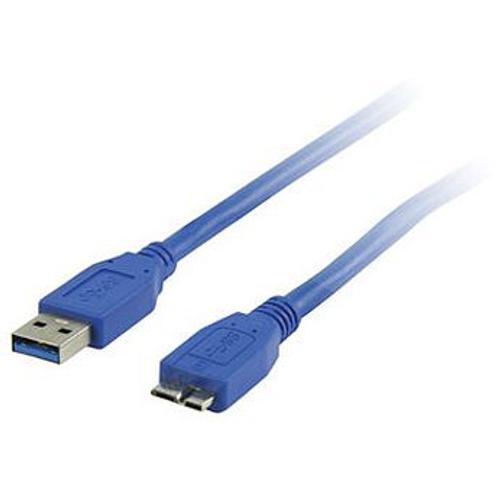Cable USB A male / micro USB B male 50 cm bleu