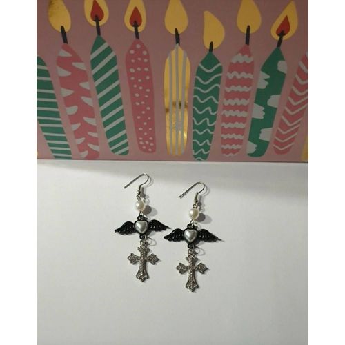 Boucles D'oreilles Croix Strass