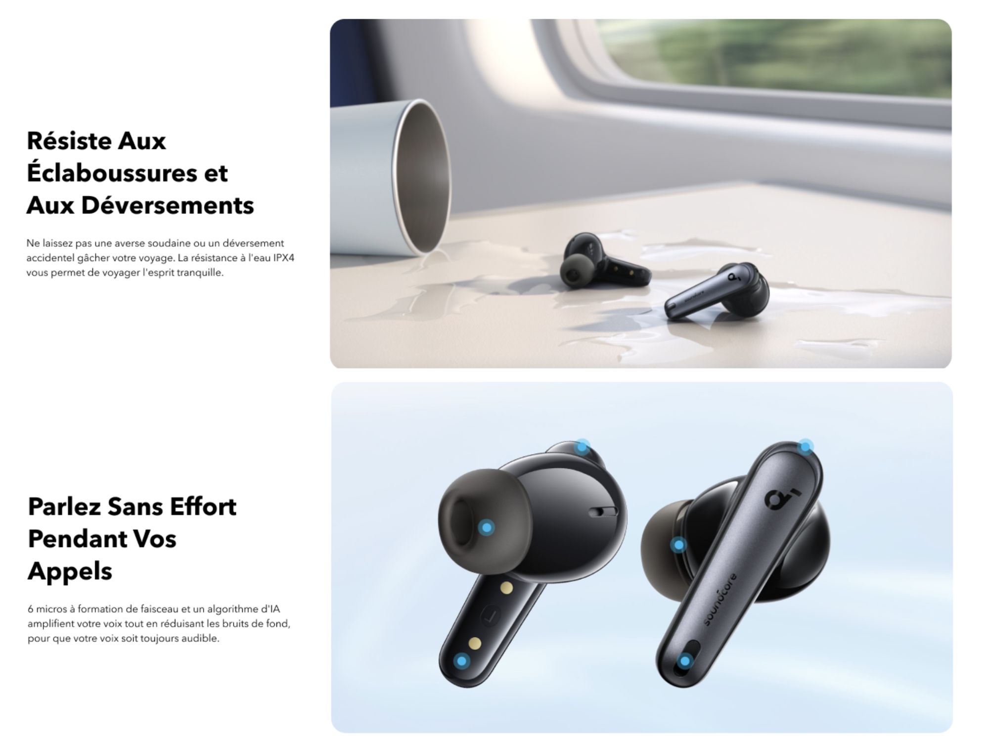 Anker Soundcore Liberty 4 NC Noir velours - couteurs intra-auriculaire sans fil avec micro et Suppresseur de bruit actif image 4 | Rakuten