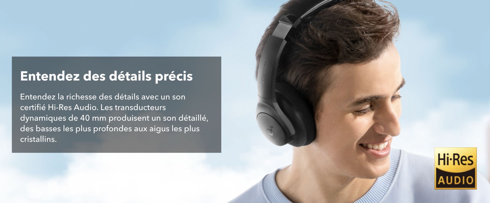Soundcore by Anker Q20i Casque Bluetooth sans Fil avec rduction de Bruit Hybride Active, Casque Over-Ear, 40 Heures de Lecture en Mode ANC, Hi-Res Audio, Basses Profondes, Personnalisation Via App image 2 | Rakuten