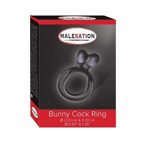 Anneau Double Bunny Cock Ring Noir - Malesation - Noir
