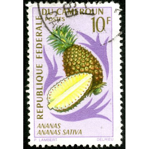 Timbre Oblitéré République Fédérale Du Cameroun, Ananas Ananas Sativa, Postes, 10 F