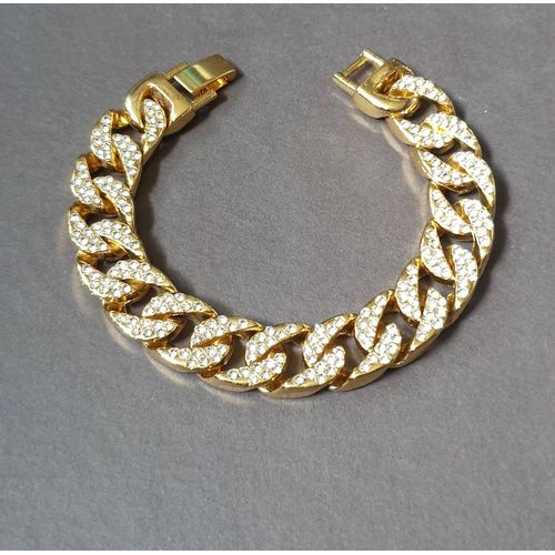 Bracelet Maillons Dorés Strass