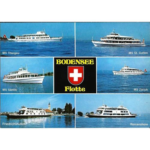 Suisse, Belle Carte Postale Neuve, Flotte Des Bateaux D'excursion Du Bodensee, Ou Lac De Constance.