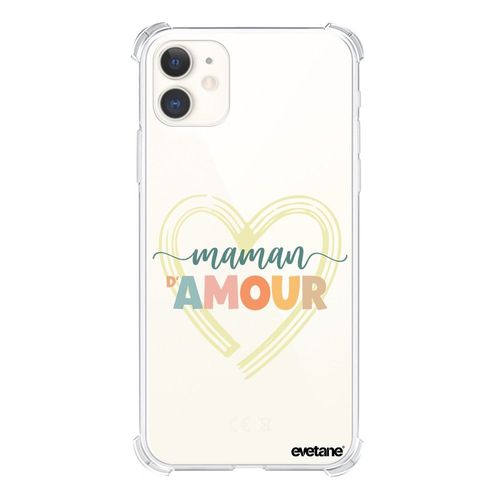 Coque Iphone 11 Silicone Antichocs Solides Coins Renforcés Protection Housse Transparente Maman D'amour Evetane