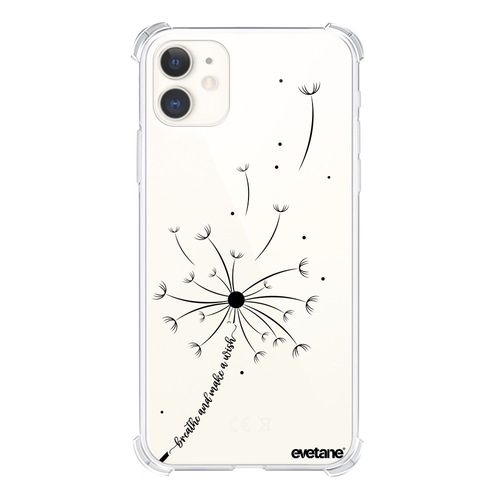 Coque Iphone 11 Silicone Antichocs Solides Coins Renforcés Protection Housse Transparente Pissenlit Make A Wish Evetane