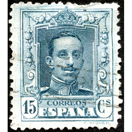 Timbre Oblitéré Espana, Correos, 15 Cs