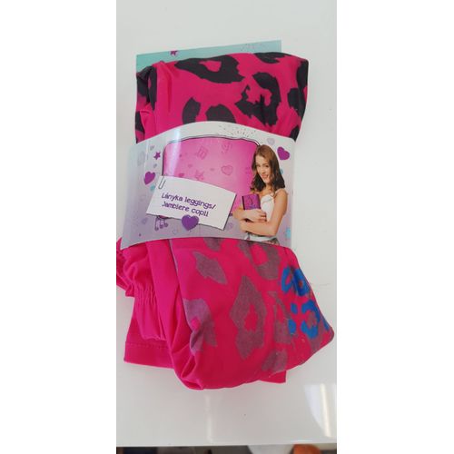 Vetement Enfant / Sport / Legging / Leopard / Couleurs Lumineuses Fushia Bleu / Elastane Et Polyester Pas De Repassage / Violetta Disney Authentique / Qualite / Neuf / 10 Ans /140 Cm
