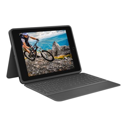 Logitech Rugged Folio - Clavier et étui - Apple Smart connector - QWERTY - Italien - pour Apple 10.2-inch iPad (7ème génération, 8ème génération, 9ème génération)