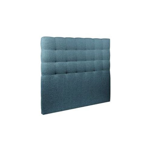 Tete De Lit Capitonnee Bouclette Bleue L 135 Cm - Ep 10 Cm Rembourre