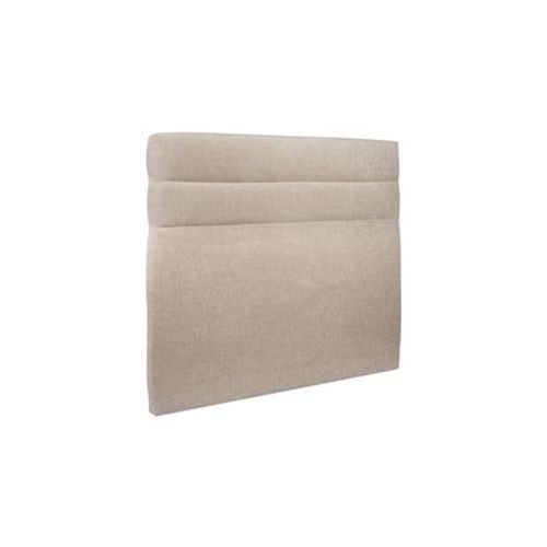Tete De Lit Lignes Tissu Beige Brun L 135 Cm - Ep 10 Cm Rembourre