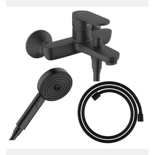 Hansgrohe - Pack mitigeur bain douche Vernis Blend + Flexible Designflex + Pommeau Pulsify Select 105 3 jets noir mat - Noir