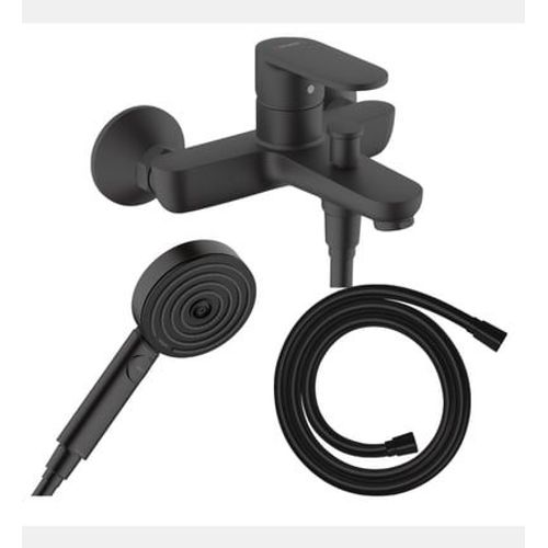 Hansgrohe - Pack mitigeur bain douche Vernis Blend + Flexible Isiflex + Pommeau Pulsify Select 105 3 jets noir mat - Noir