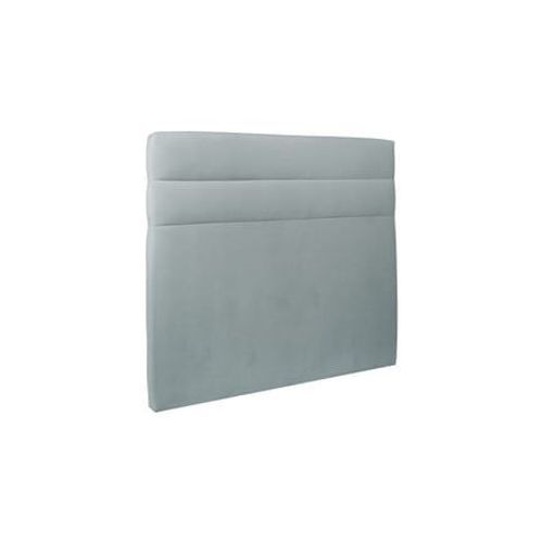 Tete De Lit Lignes Velours Gris Bleute L 135 Cm - Ep 10 Cm Rembourre