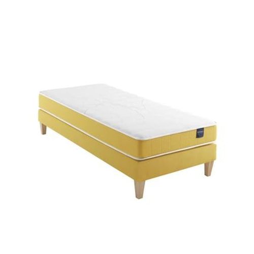 Someo - Ensemble Matelas Mousse, Sommier Et Pieds Aurore 400 - Blanc