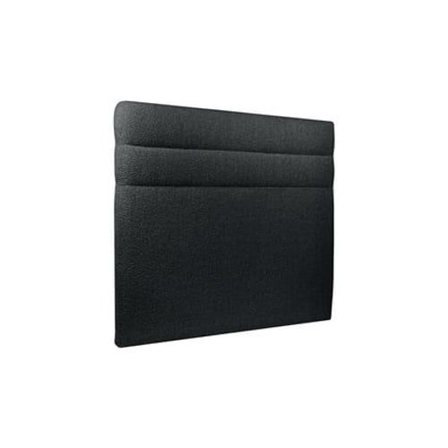 Tete De Lit Lignes Bouclette Noir L 135 Cm - Ep 10 Cm Rembourre