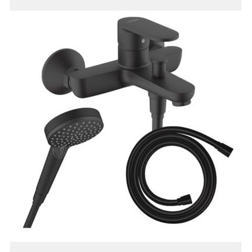 Hansgrohe - Pack mitigeur bain douche Vernis Blend + Flexible Isiflex + Pommeau Vernis Blend 100 Vario noir mat - Noir